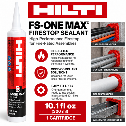 Hilti FS-ONE MAX firestop sealant and fire caulk for cable, conduit and pipe penetrations