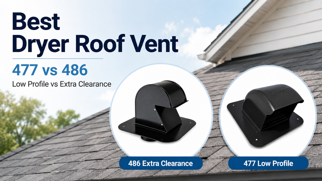 DryerJack 477 low-profile and DryerJack 486 extra-clearance dryer roof vents