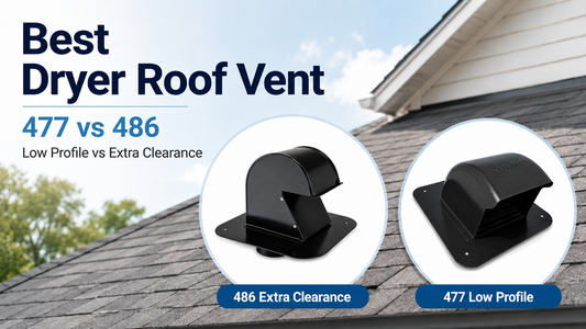 DryerJack 477 low-profile and DryerJack 486 extra-clearance dryer roof vents