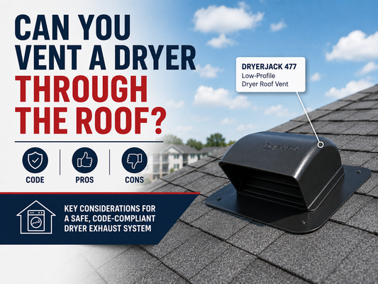 Dryer roof vent showing code, pros and cons of venting a clothes dryer through the roof