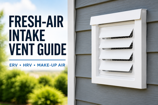 FreshVent exterior fresh-air intake for ERV, HRV and make-up-air ventilation systems
