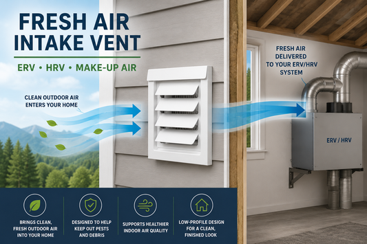 Fresh air intake vent for ERV, HRV and make-up air systems