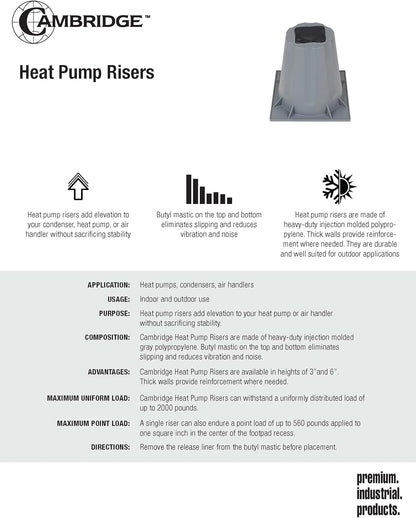 3" HVAC Condenser & Heat Pump Riser – 4 Pack
