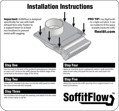 4-Inch HDPE Soffit Vent with Gravity Damper-Extended Nose