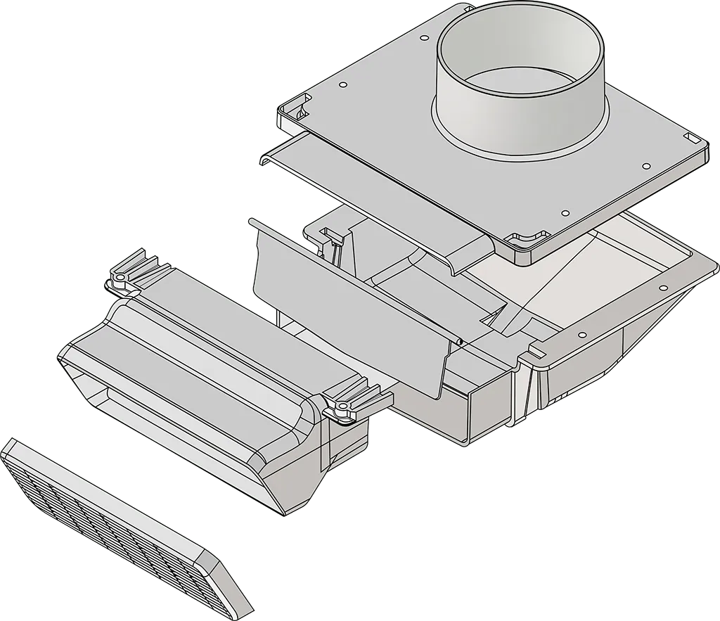 4-Inch HDPE Soffit Vent with Gravity Damper-Extended Nose