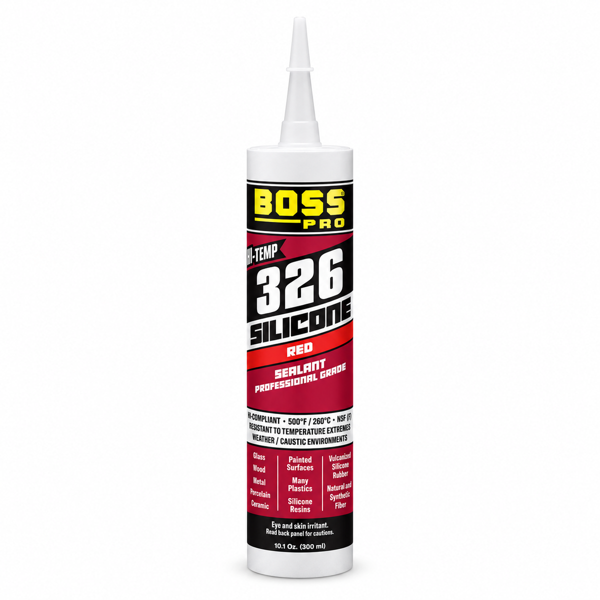 BOSS 326 Hi-Temp Red RTV Silicone Sealant – 10.1 oz Cartridge