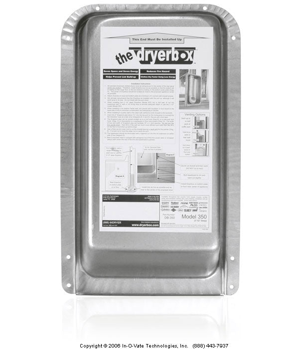 The Dryerbox® 350 Recessed Dryer Vent Box - Upward Venting for 2x4 walls