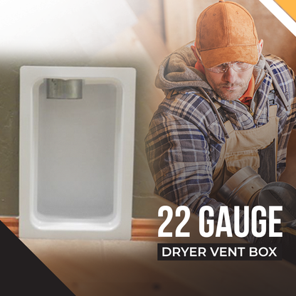 Recessed Metal Dryer Vent Box for with Snap-On Trim Ring