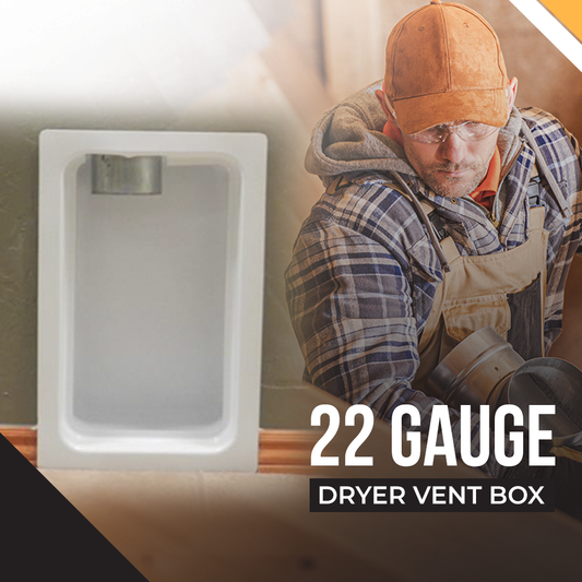 Recessed Metal Dryer Vent Box for with Snap-On Trim Ring