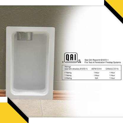 Recessed Metal Dryer Vent Box for with Snap-On Trim Ring