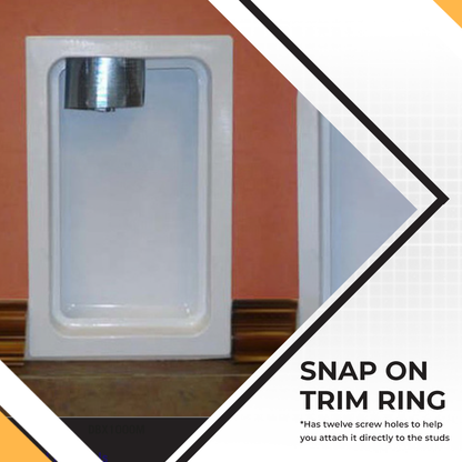Recessed Metal Dryer Vent Box for with Snap-On Trim Ring