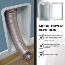 DBX1000M Metal Dryer Vent Box With Snap on Trim Ring