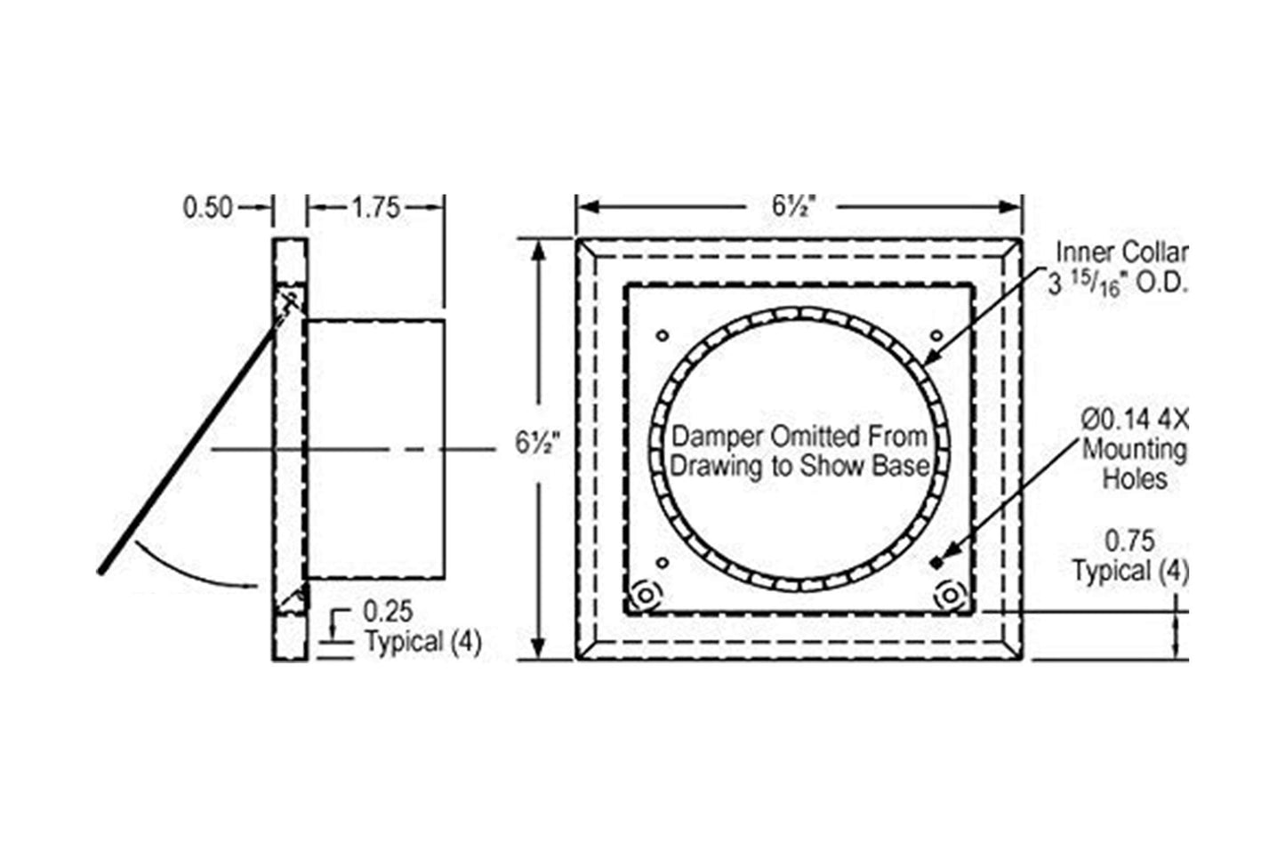 4-Inch Metal Dryer Wall Vent with Damper