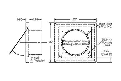 4-Inch Metal Dryer Wall Vent with Damper