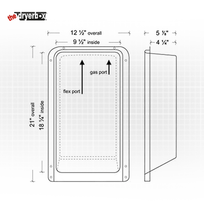 Dryerbox 425 Recessed Dryer Vent Box - Upward Venting for 2x6 Walls