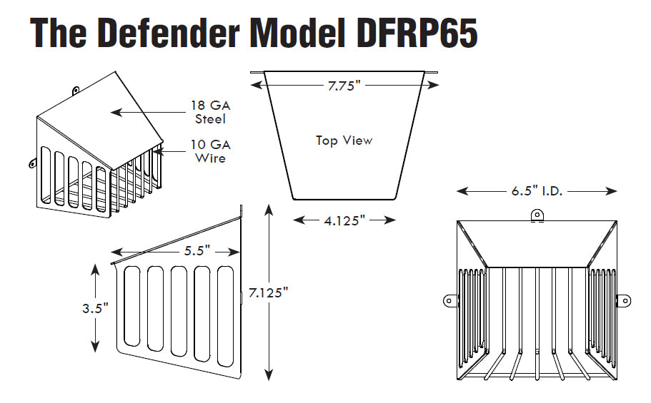 Defender Model DFRP65 Dryer Vent Bird Guard