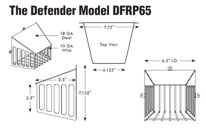 Defender Model DFRP65 Dryer Vent Bird Guard