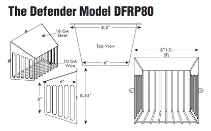 Inovate Defender DFRP80 Exhaust Vent Bird Guard - Heavy-Gauge Steel