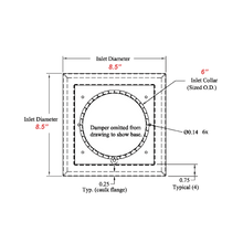 1-SSHVAC - 6" Dryer Wall Vent - Wall Cap